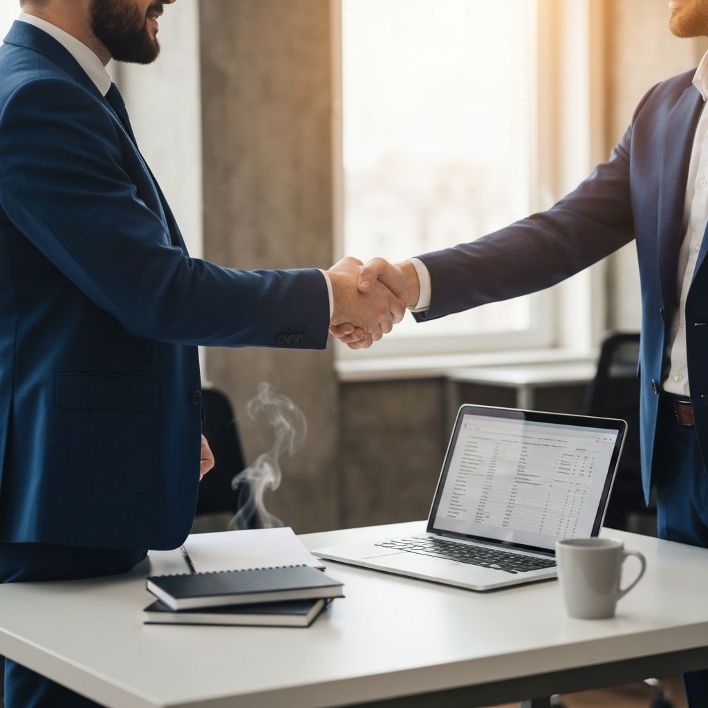 Professionellt handslag mellan affärspartners